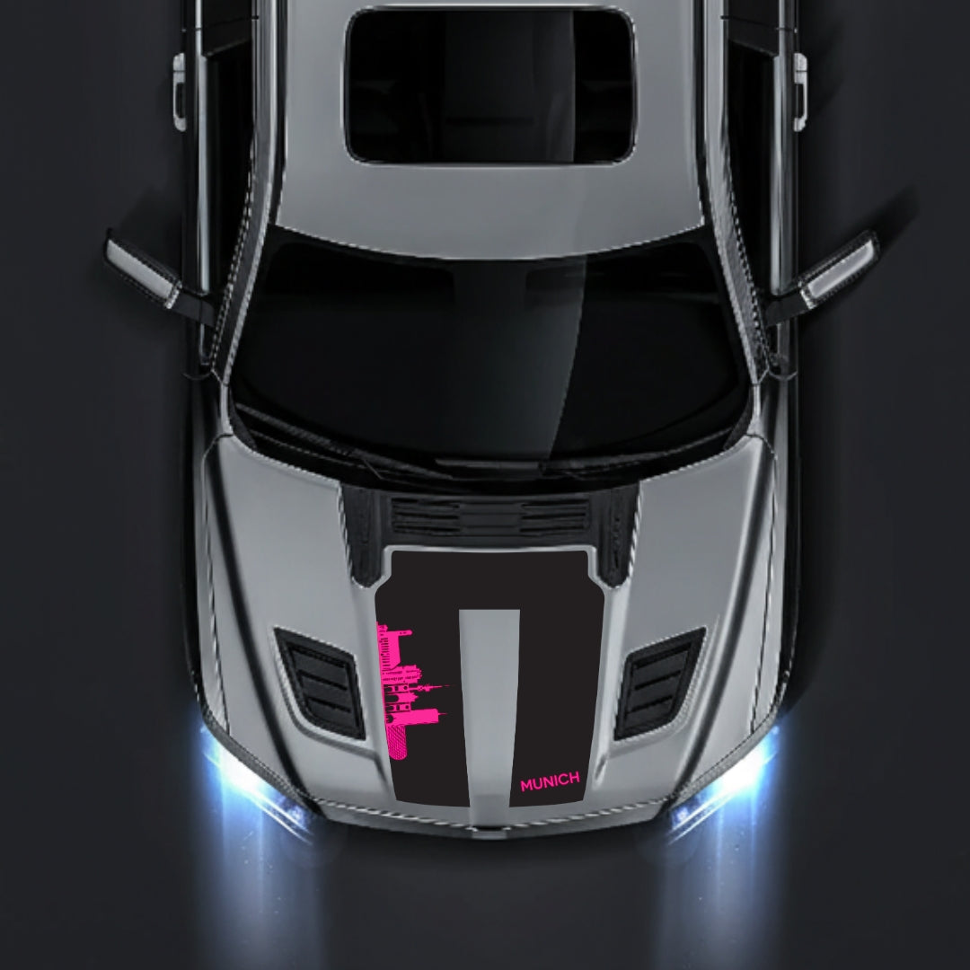 Hood Panel Decal/Sticker - Munich Skyline Graphic Kit - For Dodge RAM 1500 2019-2025 - Premium Vinyl
