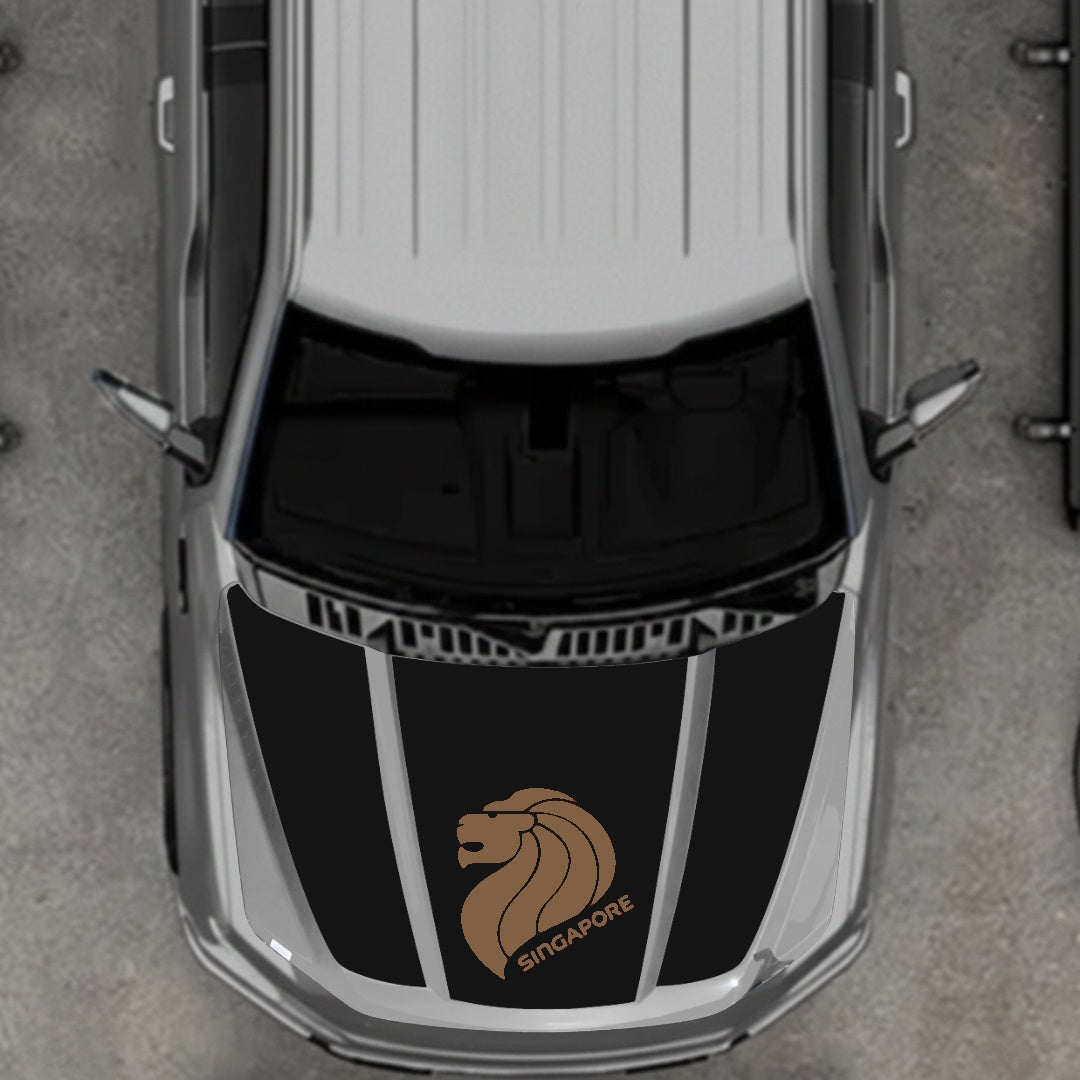 Hood Panel Decal/Sticker - Singapore Graphic Kit - For Ford F-150 2020-2026 - Premium Vinyl