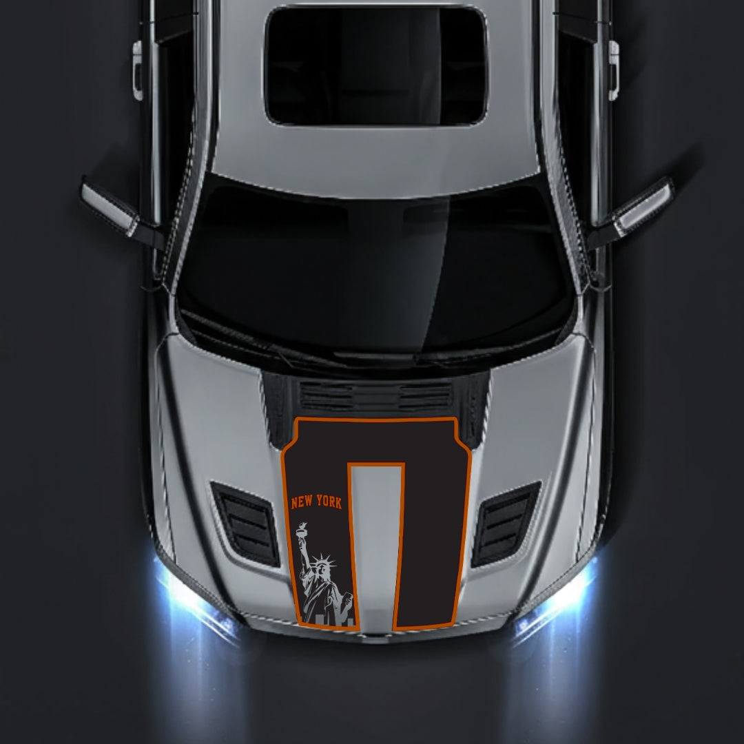 Performance Hood Panel Decal/Sticker - New York - Cut - Border Graphic Kit - For Dodge RAM 1500 2019-2025 - Premium Vinyl