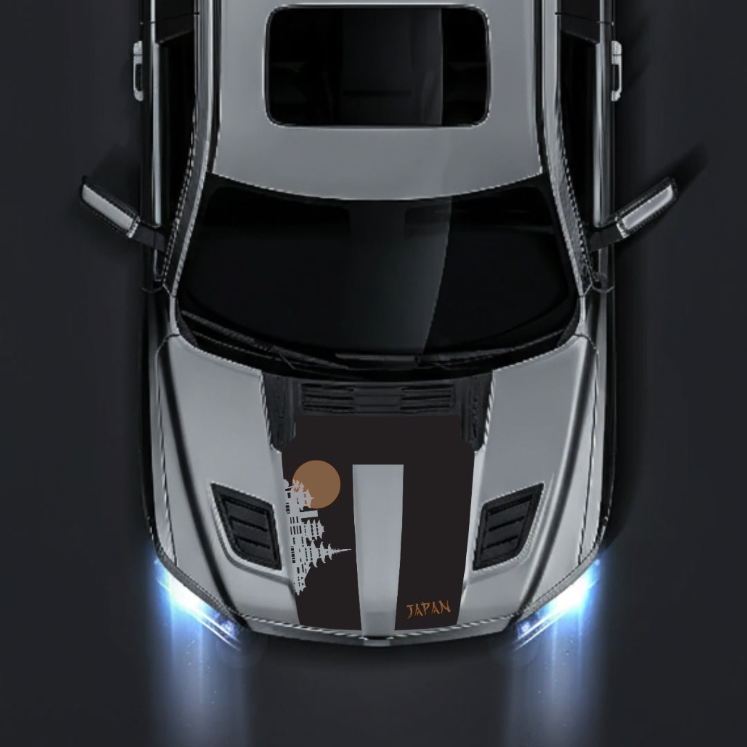 Performance Hood Panel Decal/Sticker - Japan Skyline - Cut Graphic Kit - For Dodge RAM 1500 2019-2025 - Premium Vinyl