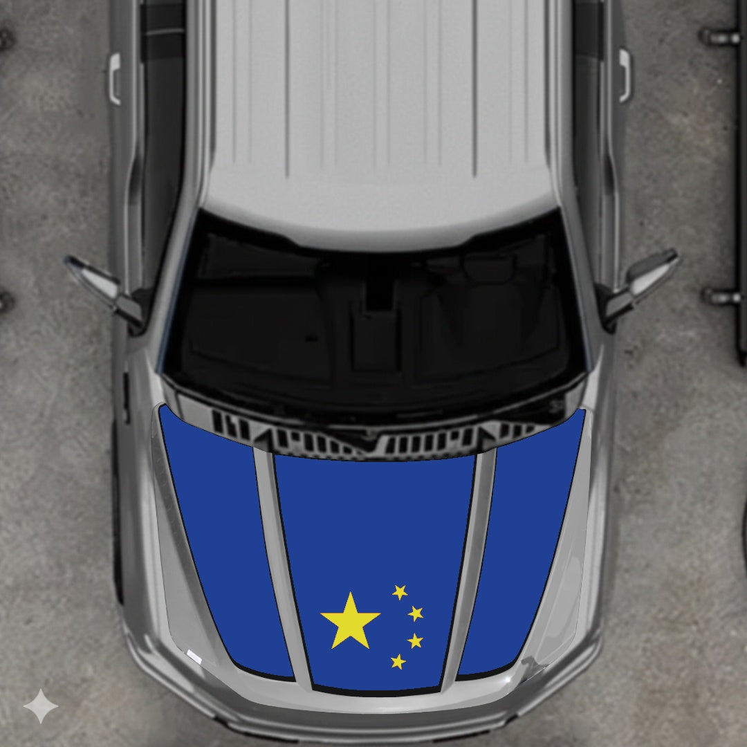 Hood Panel Decal/Sticker - China Flag - Border Graphic Kit - For Ford F-150 2020-2026 - Premium Vinyl