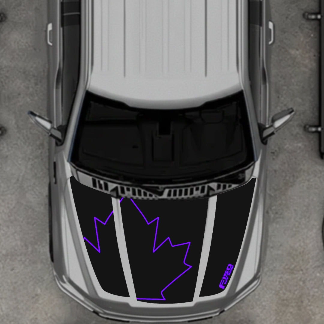 Hood Panel Decal/Sticker - Canada Style 28 Graphic Kit - For Ford F-150 2020-2026 - Premium Vinyl