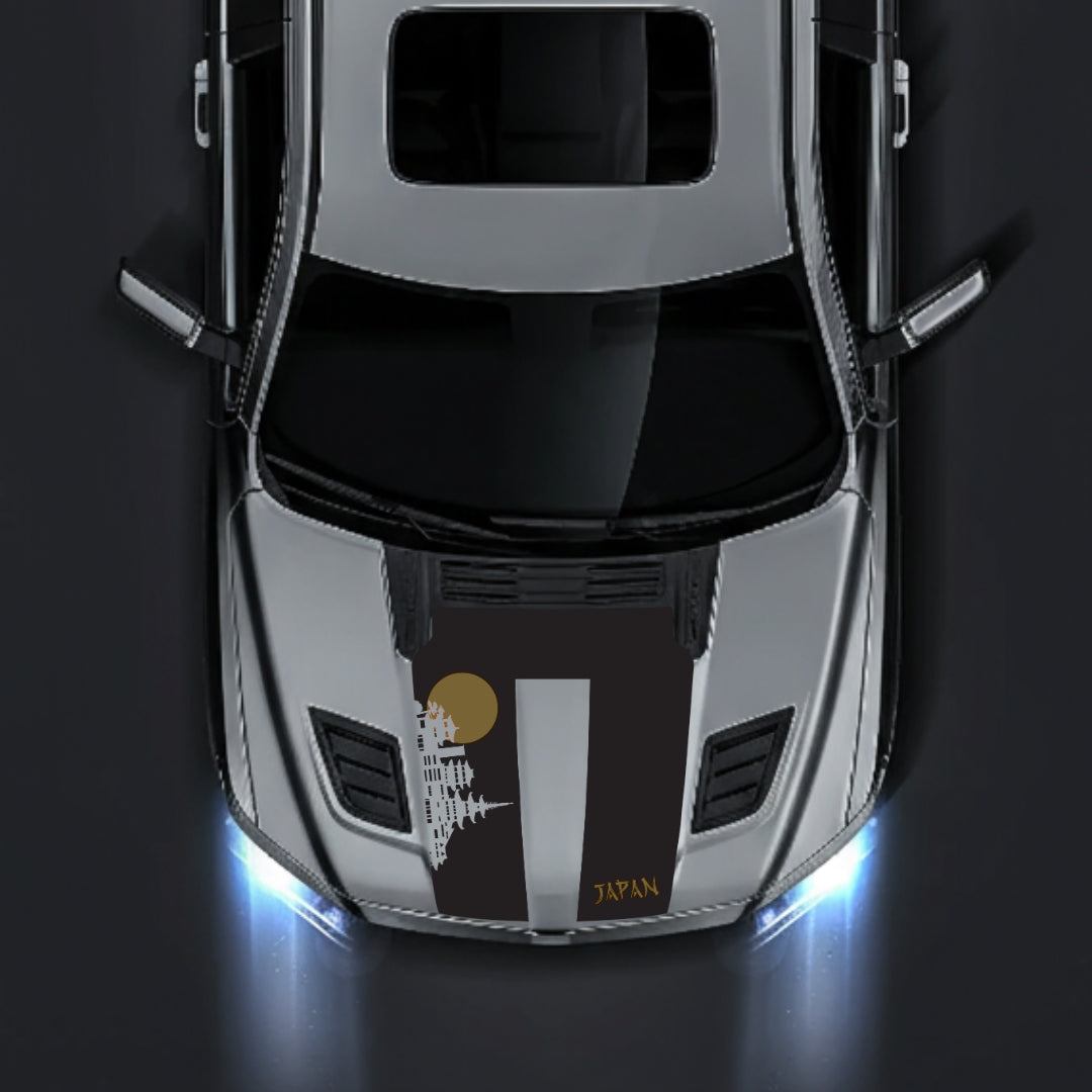 Performance Hood Panel Decal/Sticker - Japan Skyline - Cut Graphic Kit - For Dodge RAM 1500 2019-2025 - Premium Vinyl