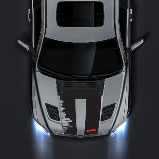 Hood Panel Decal/Sticker - Mexico Skyline - Cut Graphic Kit - For Dodge RAM 1500 2019-2025 - Premium Vinyl