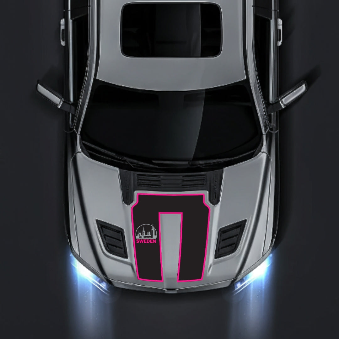 Hood Panel Decal/Sticker - Sweden - Cut - Border Graphic Kit - For Dodge RAM 1500 2019-2025 - Premium Vinyl