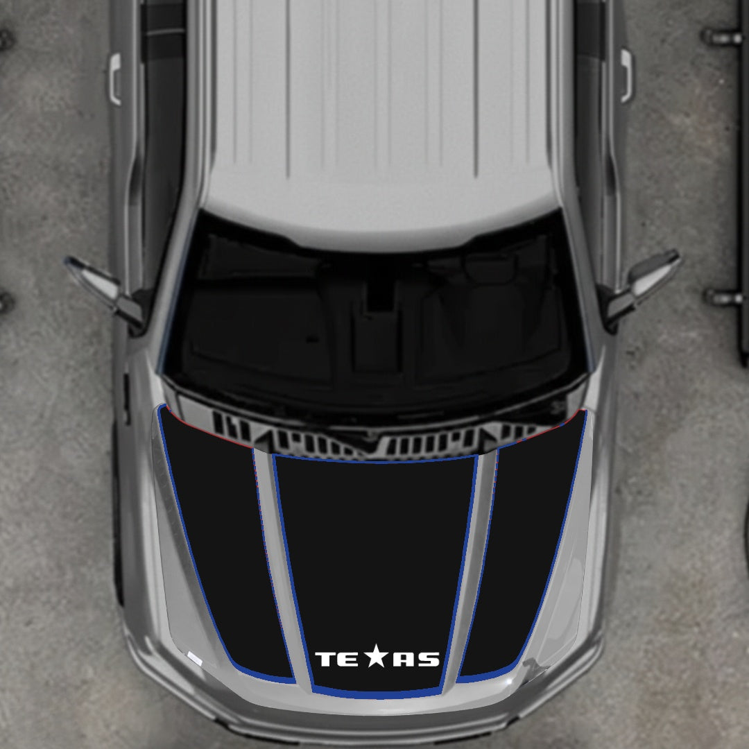 Hood Panel Decal/Sticker - Texas - Cut - Border Graphic Kit - For Ford F-150 2020-2026 - Premium Vinyl