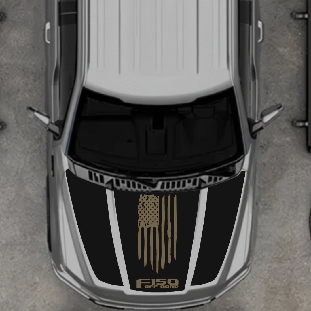 Hood Panel Decal/Sticker - USA Style 11 Graphic Kit - For Ford F-150 2020-2026 - Premium Vinyl