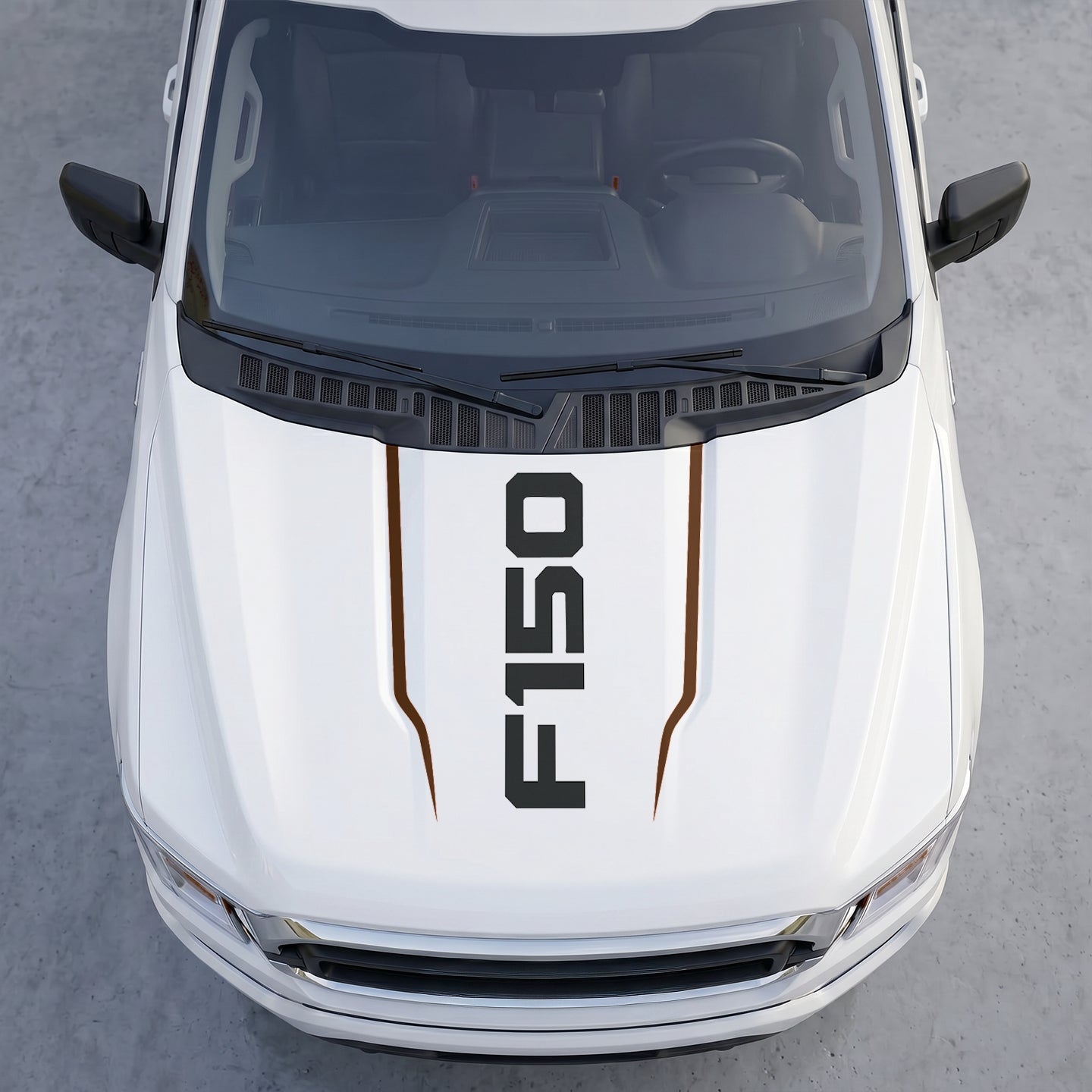 Hood Panel Decal/Sticker - Minimalist Center Hood Decal – Clean Block Lettering Graphic Sticker Graphic Kit - For Ford F-150 F150 2015-2020 - Premium Vinyl