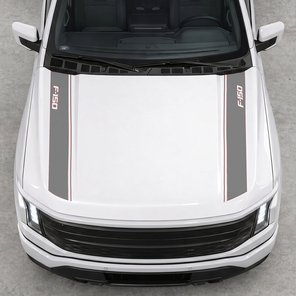 Hood Panel Decal/Sticker - Double Side Solid F150 Graphic Decal Graphic Kit - For Ford F-150 2015-2020 - Premium Vinyl