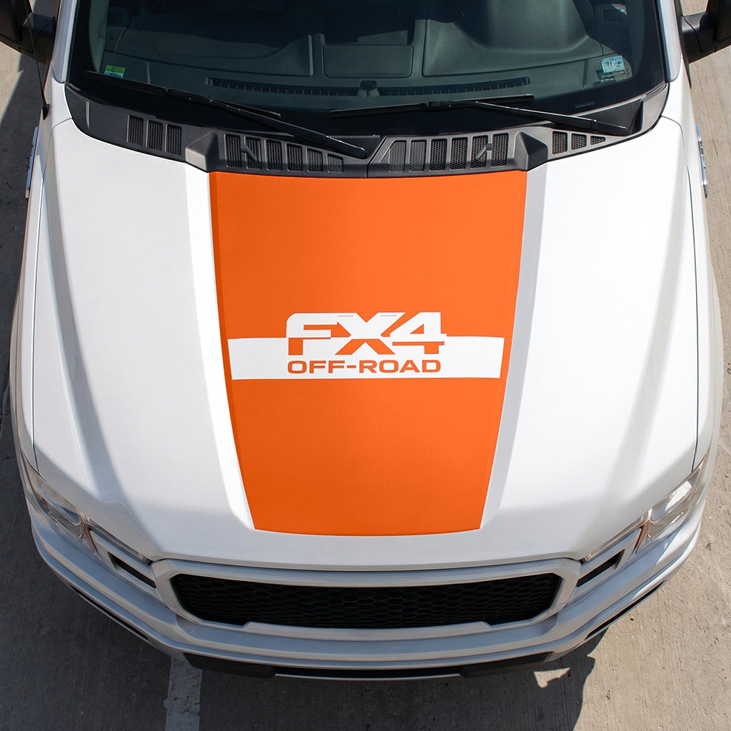 Hood Panel Decal/Sticker - Solid FX4 Graphic Decal Graphic Kit - For Ford F-150 2015-2020 - Premium Vinyl