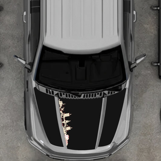Hood Panel Decal/Sticker - Winnipeg Skyline Graphic Kit - For Ford F-150 2020-2026 - Premium Vinyl