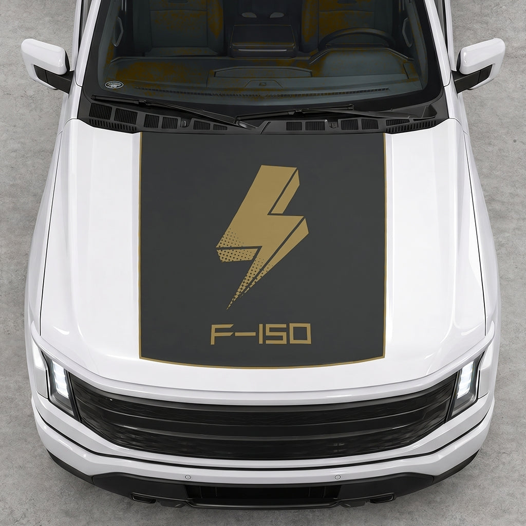 Hood Panel Decal/Sticker - Bold Electric Graphic Decal Graphic Kit - For FORD F-150 2015-2020 - Premium Vinyl