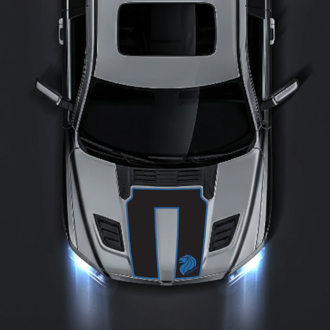 Hood Panel Decal/Sticker - Singapore - Border Graphic Kit - For Dodge RAM 1500 2019-2025 - Premium Vinyl