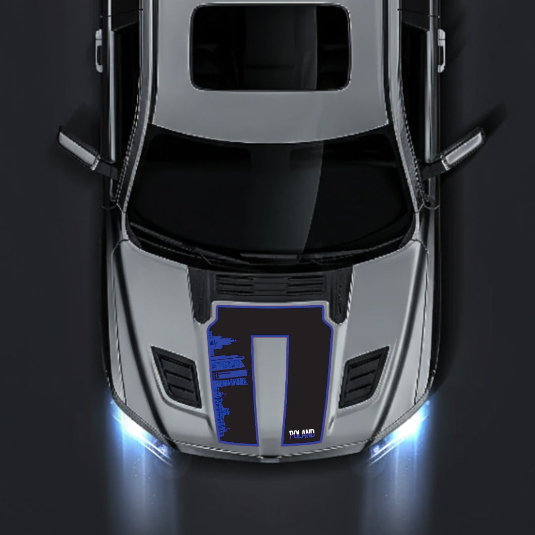 Hood Panel Decal/Sticker - Poland Skyline - Border Graphic Kit - For Dodge RAM 1500 2019-2025 - Premium Vinyl