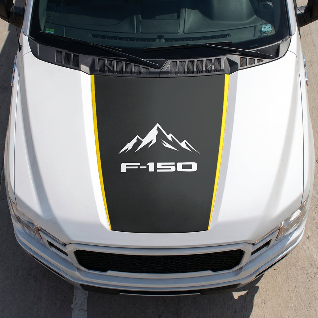 Hood Panel Decal/Sticker - Mountain Graphic Decal Graphic Kit - For Ford F-150 2015-2020 - Premium Vinyl