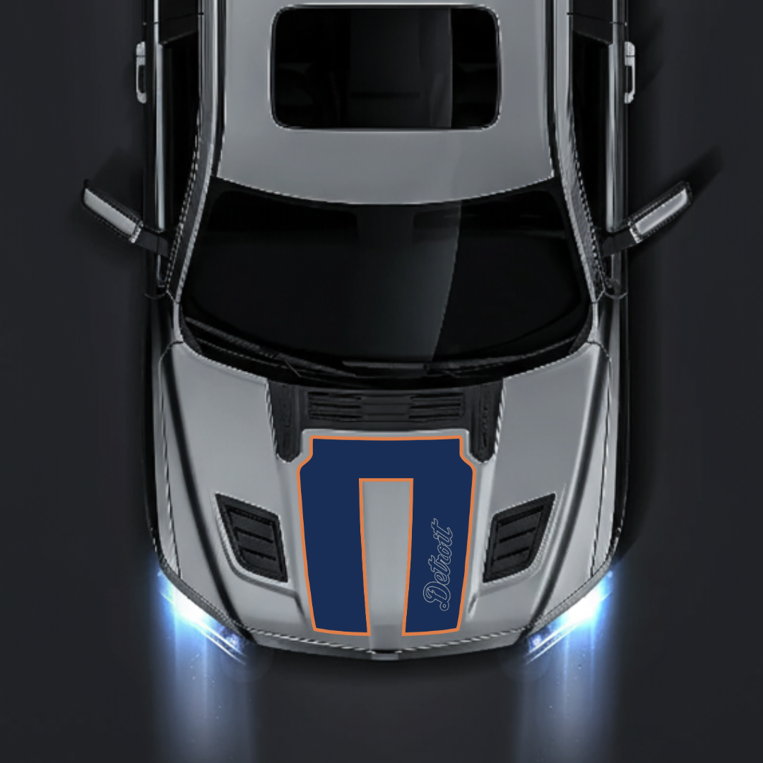 Performance Hood Panel Decal/Sticker - Detroit - Cut - Border Graphic Kit - For Dodge RAM 1500 2019-2025 - Premium Vinyl