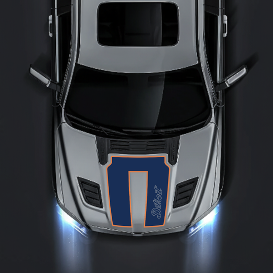 Performance Hood Panel Decal/Sticker - Detroit - Cut - Border Graphic Kit - For Dodge RAM 1500 2019-2025 - Premium Vinyl