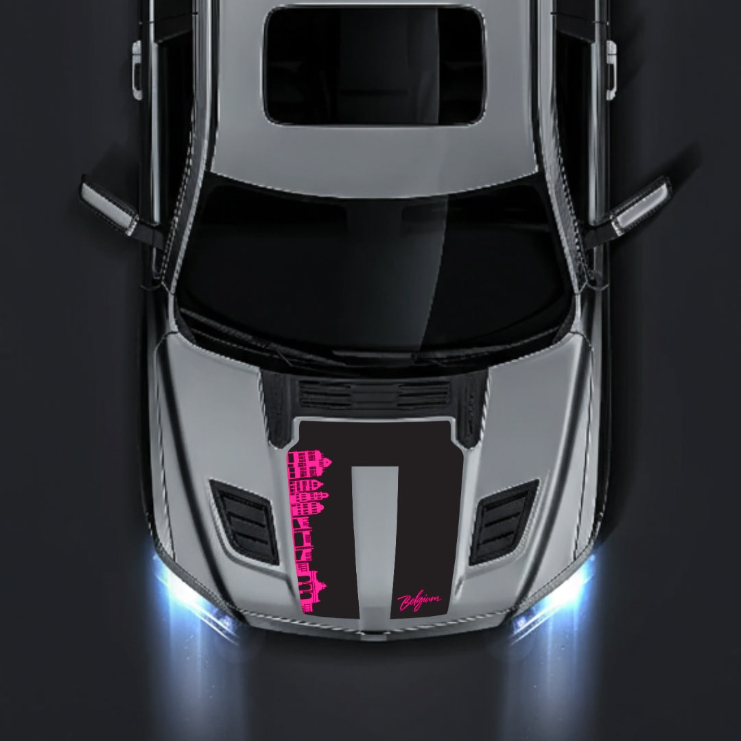 Hood Panel Decal/Sticker - Belgium Skyline Graphic Kit - For Dodge RAM 1500 2019-2025 - Premium Vinyl
