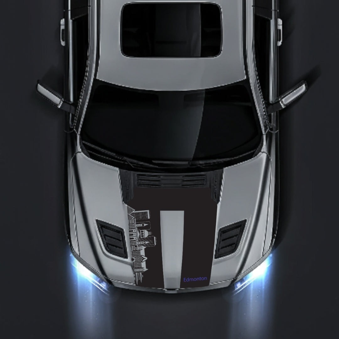 Hood Panel Decal/Sticker - Edmonton Skyline - Cut Graphic Kit - For Dodge RAM 1500 2019-2025 - Premium Vinyl