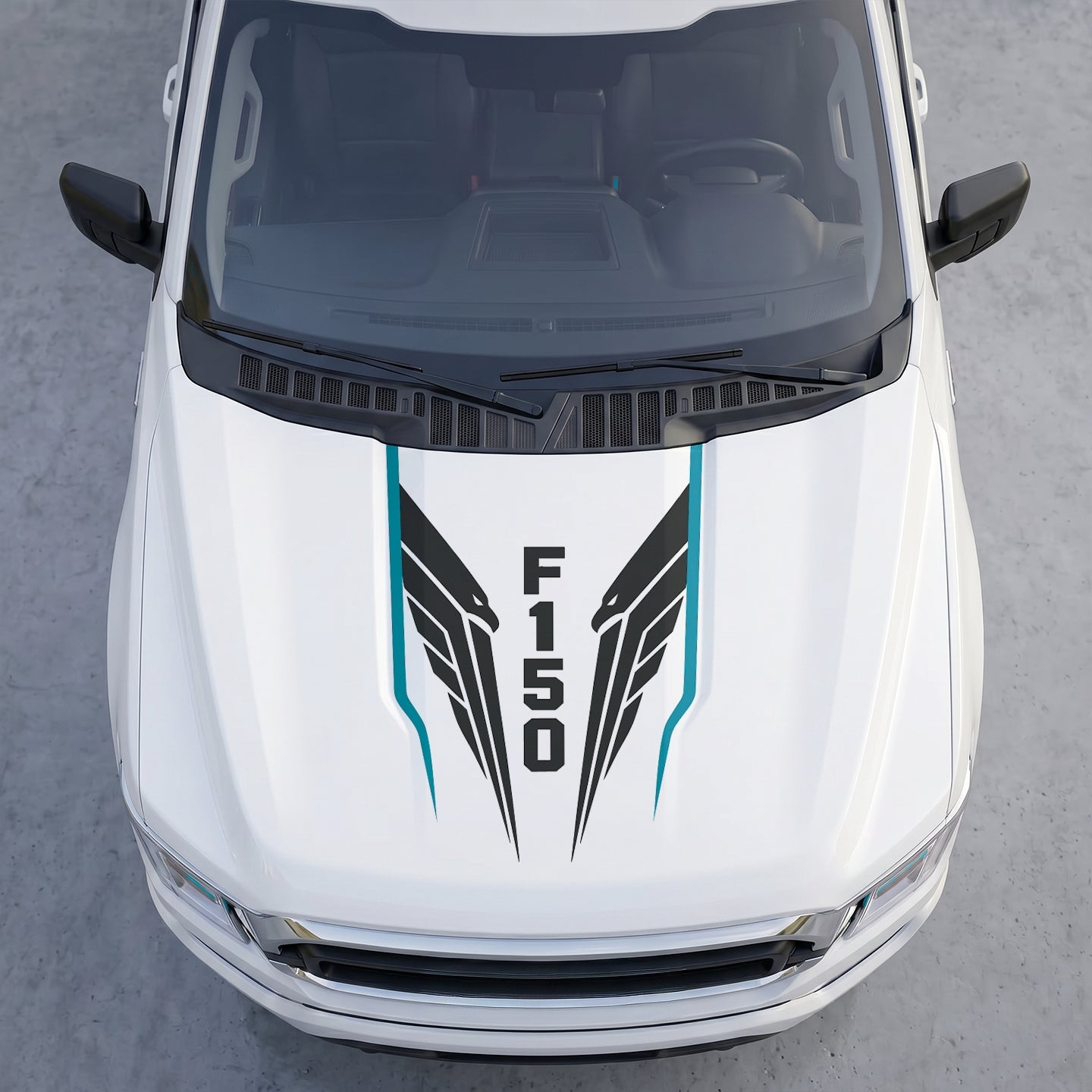 Hood Panel Decal/Sticker - Tactical Eagle Wings Hood Decal – Aggressive Bird of Prey Graphic Vinyl Wrap Graphic Kit - For Ford F-150 F150 2015-2020 - Premium Vinyl