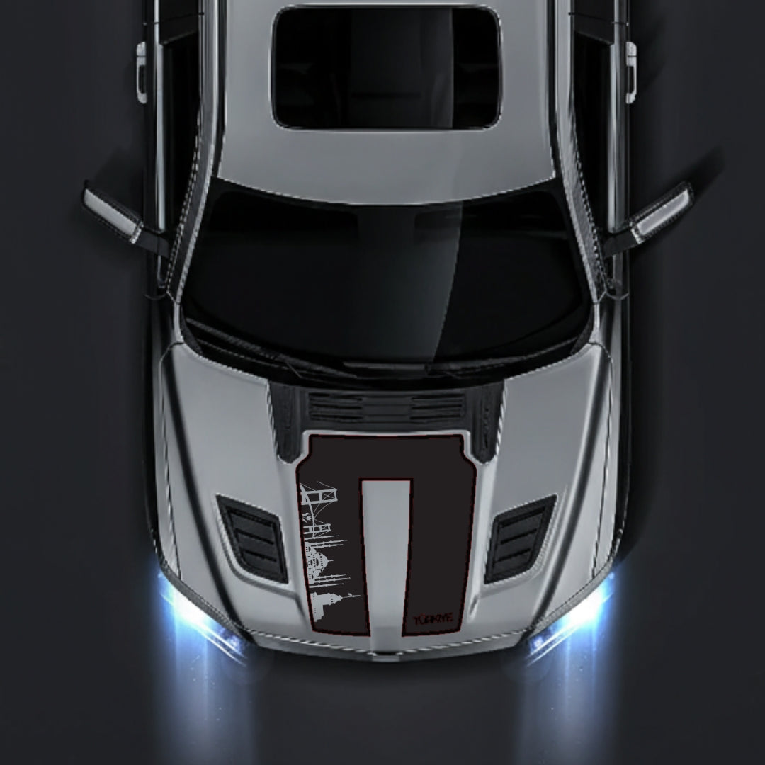Hood Panel Decal/Sticker - Turkey Skyline - Cut - Border Graphic Kit - For Dodge RAM 1500 2019-2025 - Premium Vinyl