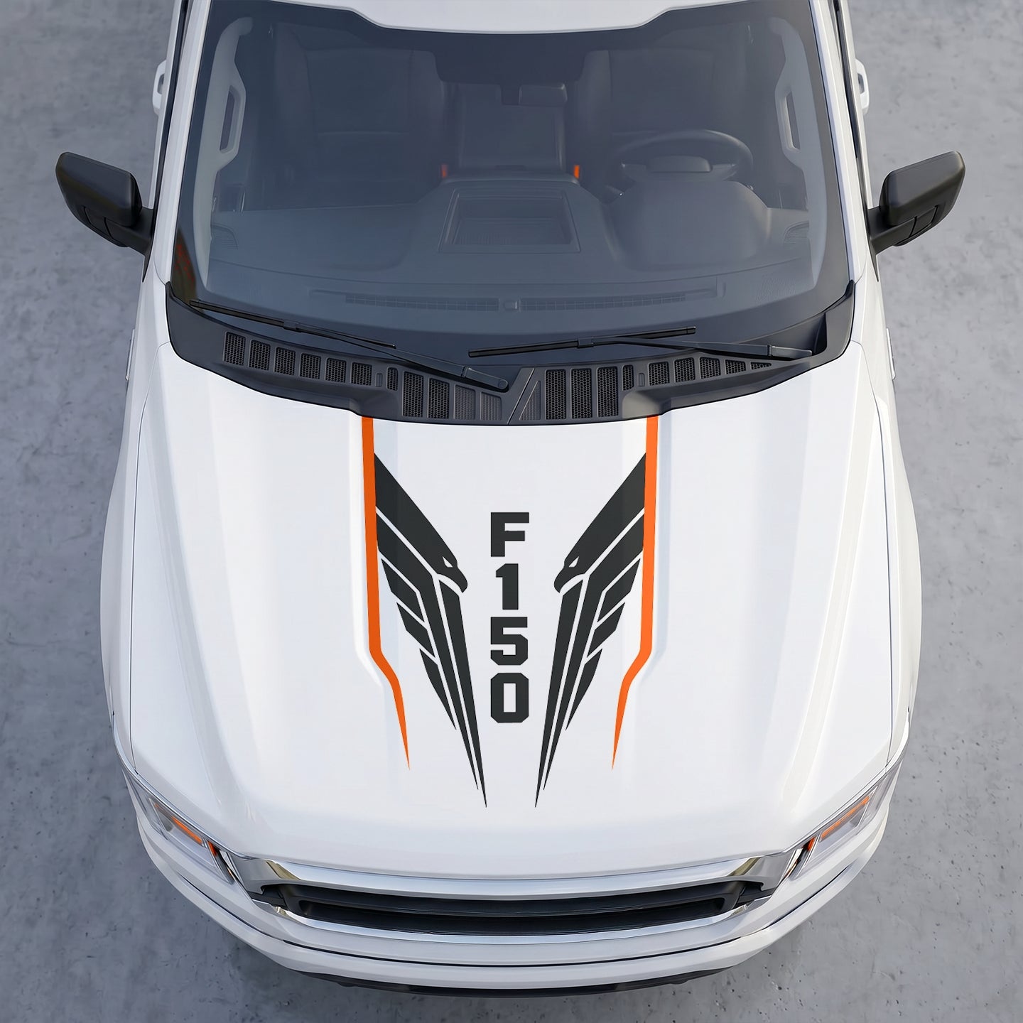 Hood Panel Decal/Sticker - Tactical Eagle Wings Hood Decal – Aggressive Bird of Prey Graphic Vinyl Wrap Graphic Kit - For Ford F-150 F150 2015-2020 - Premium Vinyl