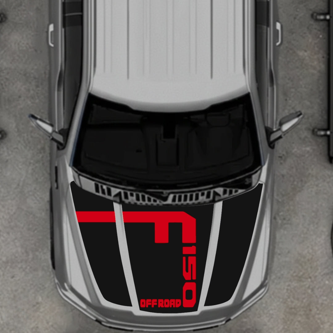 Hood Panel Decal/Sticker - Style 8 Graphic Kit - For Ford F-150 2020-2026 - Premium Vinyl