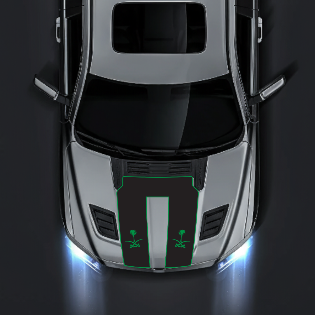 Performance Hood Panel Decal/Sticker - Saudi Arabia - Border Graphic Kit - For Dodge RAM 1500 2019-2025 - Premium Vinyl