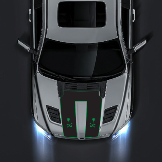 Performance Hood Panel Decal/Sticker - Saudi Arabia - Border Graphic Kit - For Dodge RAM 1500 2019-2025 - Premium Vinyl