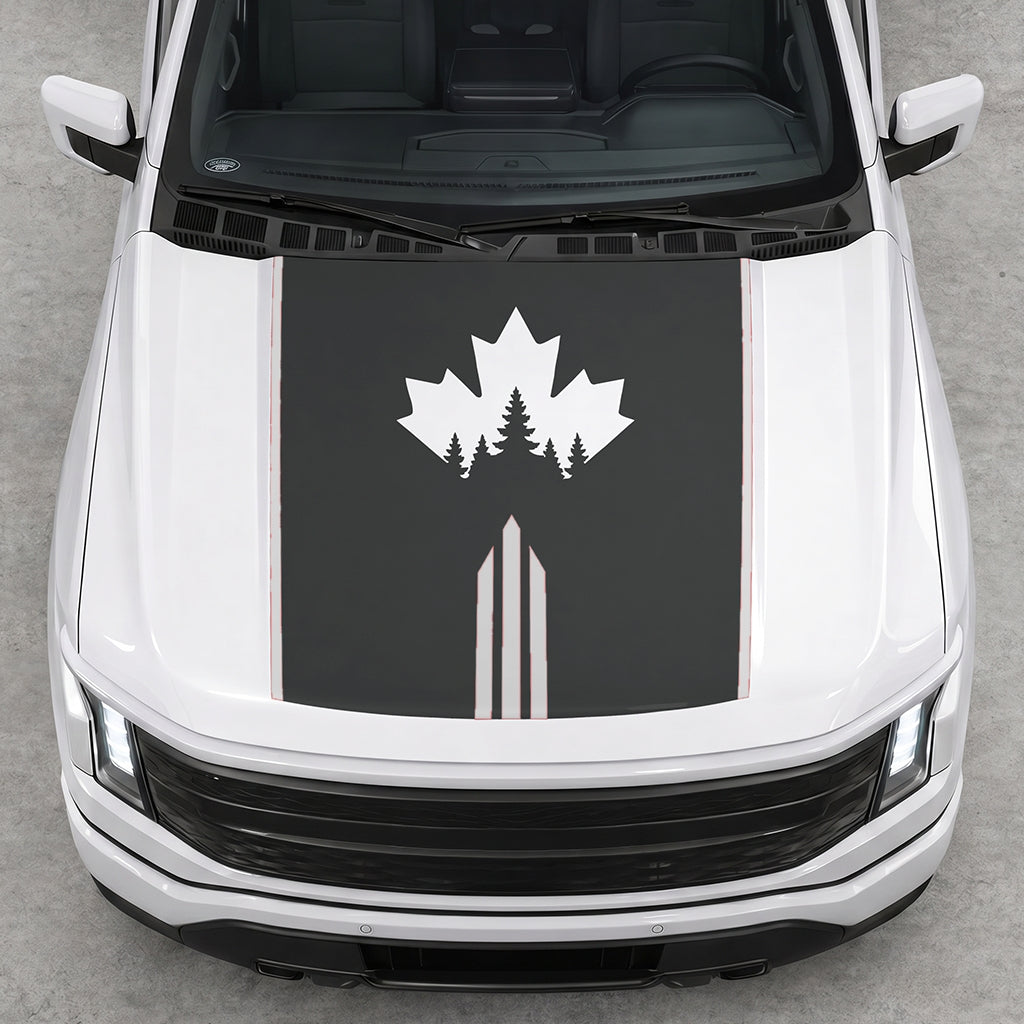 Hood Panel Decal/Sticker - Maple and Forest Graphic Decal Graphic Kit - For Ford F-150 2015-2020 - Premium Vinyl
