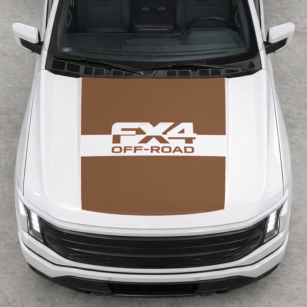 Hood Panel Decal/Sticker - Solid FX4 Graphic Decal Graphic Kit - For Ford F-150 2015-2020 - Premium Vinyl