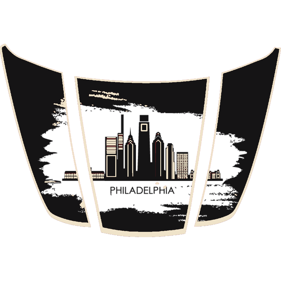 Hood Panel Decal/Sticker - Philadelphia - Cut - Border Graphic Kit - For Ford F-150 2020-2026 - Premium Vinyl