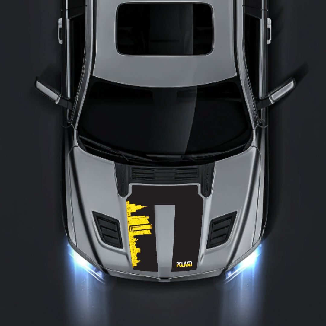 Hood Panel Decal/Sticker - Poland Skyline Graphic Kit - For Dodge RAM 1500 2019-2025 - Premium Vinyl