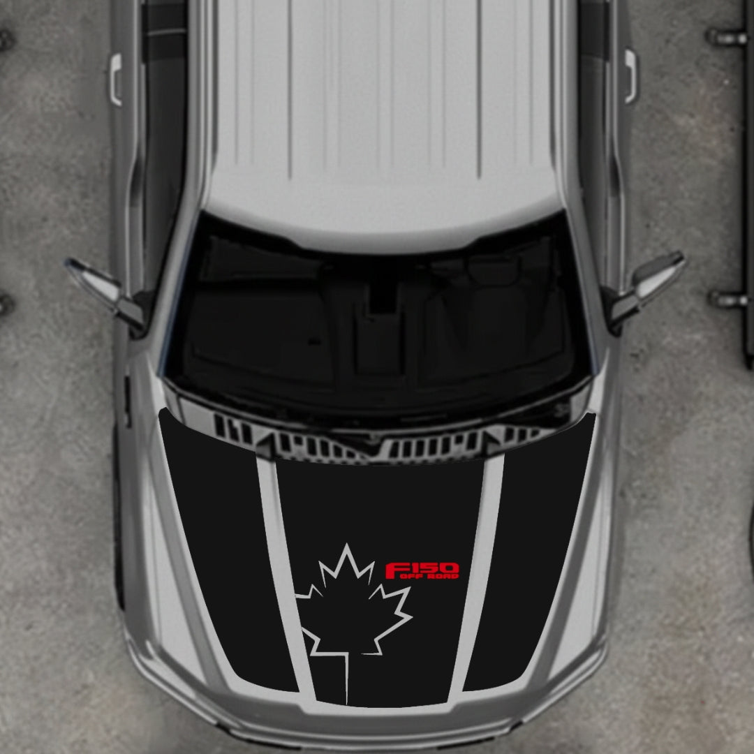 Hood Panel Decal/Sticker - Canada Style 4 Graphic Kit - For Ford F-150 2020-2026 - Premium Vinyl
