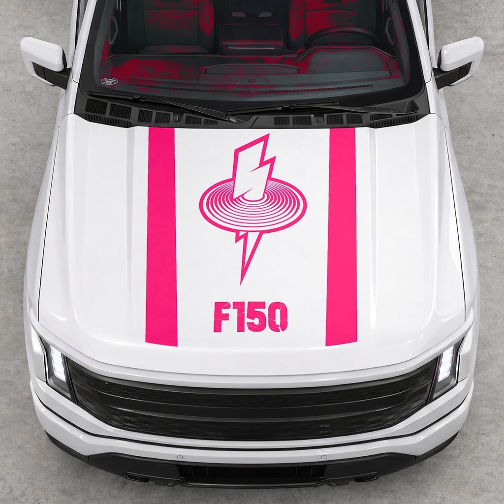 Hood Panel Decal/Sticker - Cut Magnetic Field Graphic Decal Graphic Kit - For FORD F-150 2015-2020 - Premium Vinyl