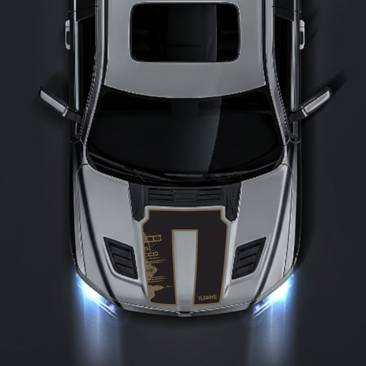Performance Hood Panel Decal/Sticker - Turkey Skyline - Border Graphic Kit - For Dodge RAM 1500 2019-2025 - Premium Vinyl