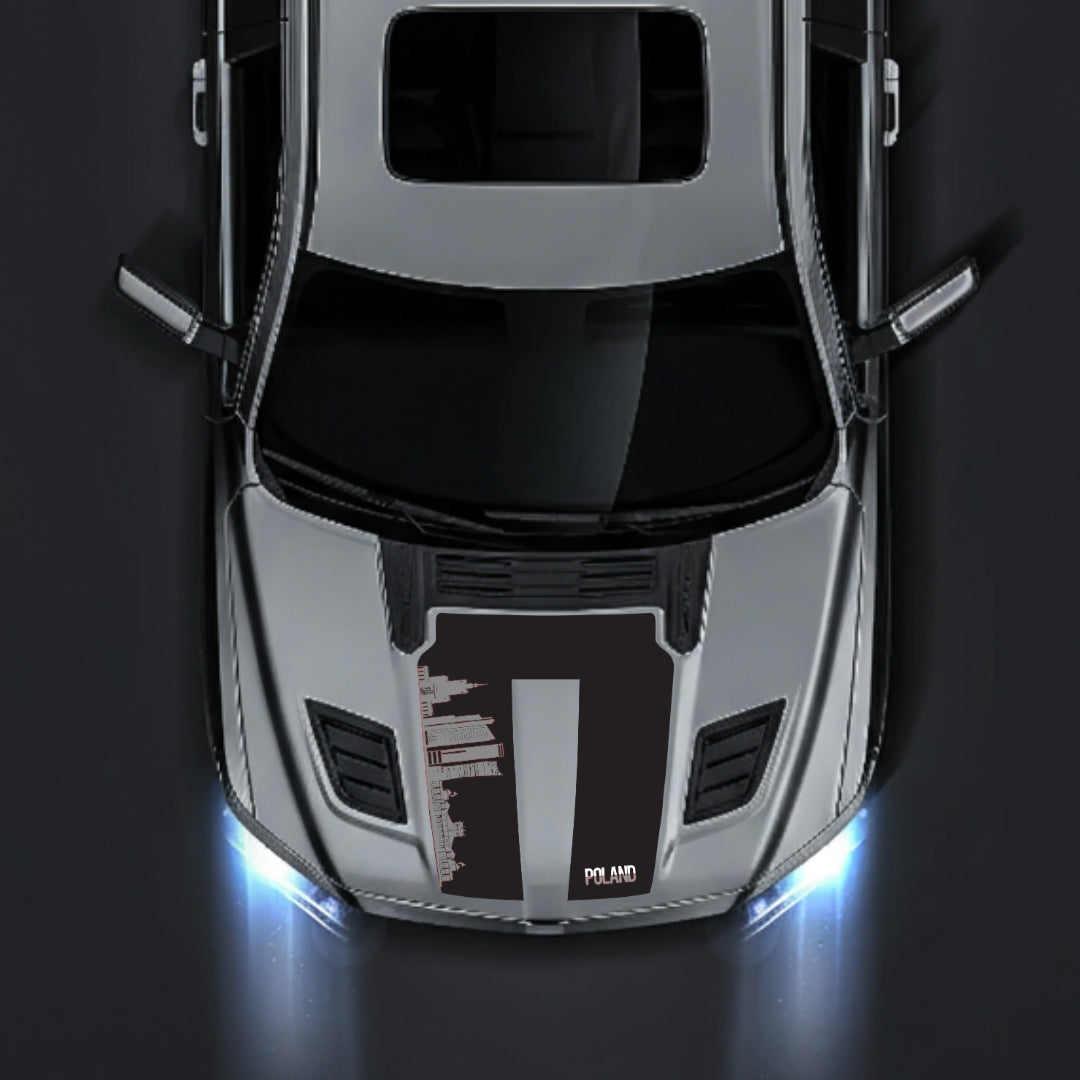 Hood Panel Decal/Sticker - Poland Skyline Graphic Kit - For Dodge RAM 1500 2019-2025 - Premium Vinyl