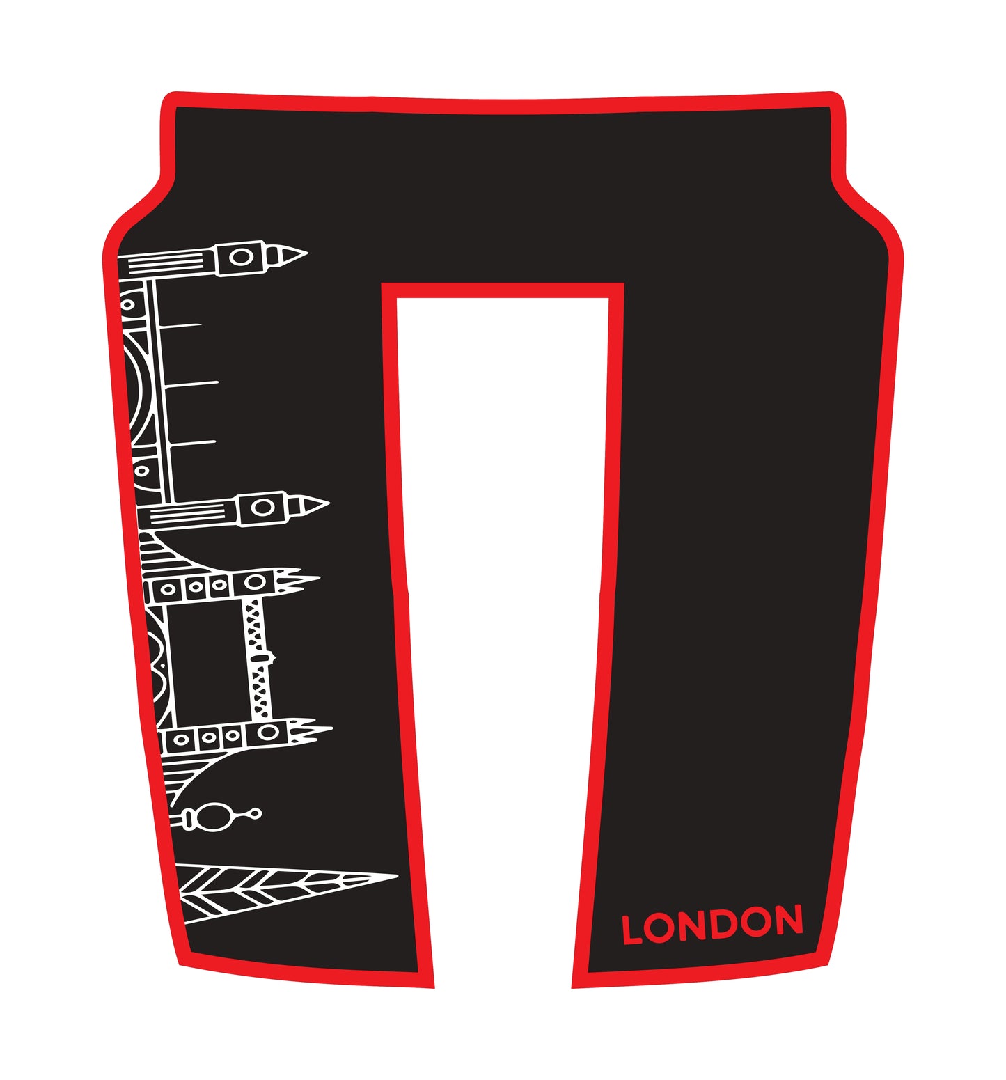Hood Panel Decal/Sticker - London Skyline - Cut - Border Graphic Kit - For Dodge RAM 1500 2019-2025 - Premium Vinyl