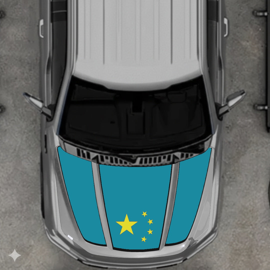 Hood Panel Decal/Sticker - China Flag - Border Graphic Kit - For Ford F-150 2020-2026 - Premium Vinyl