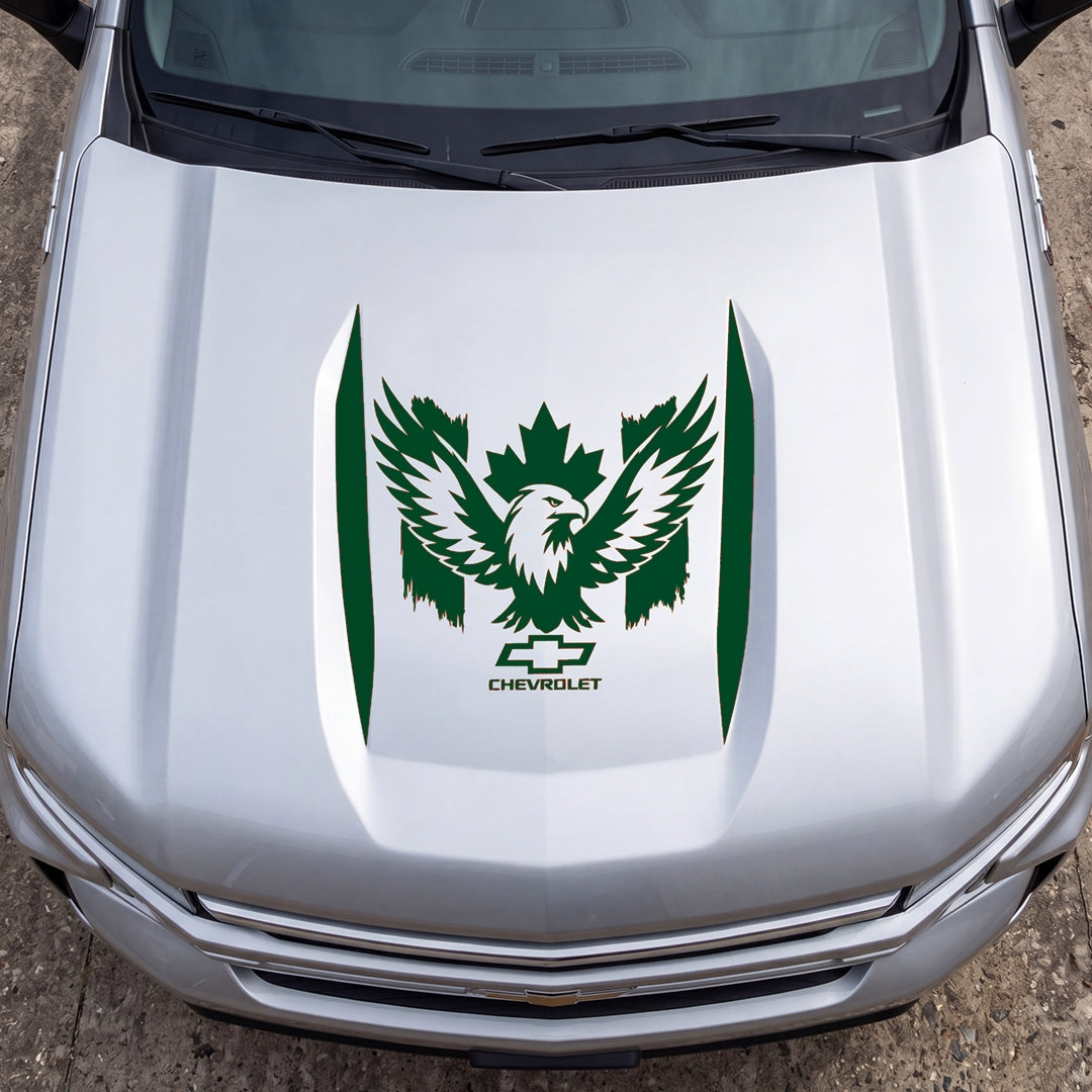 Hood Panel Decal/Sticker - Canadaian Phoenix Graphic Decal Graphic Kit - For Chevrolet Silverado 2019-2024 - Premium Vinyl