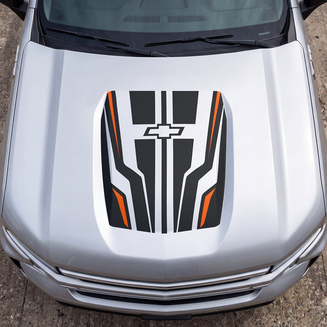 Hood Panel Decal/Sticker - Speed Pattern Graphic Decal Graphic Kit - For Chevrolet Silverado 2019-2024 - Premium Vinyl