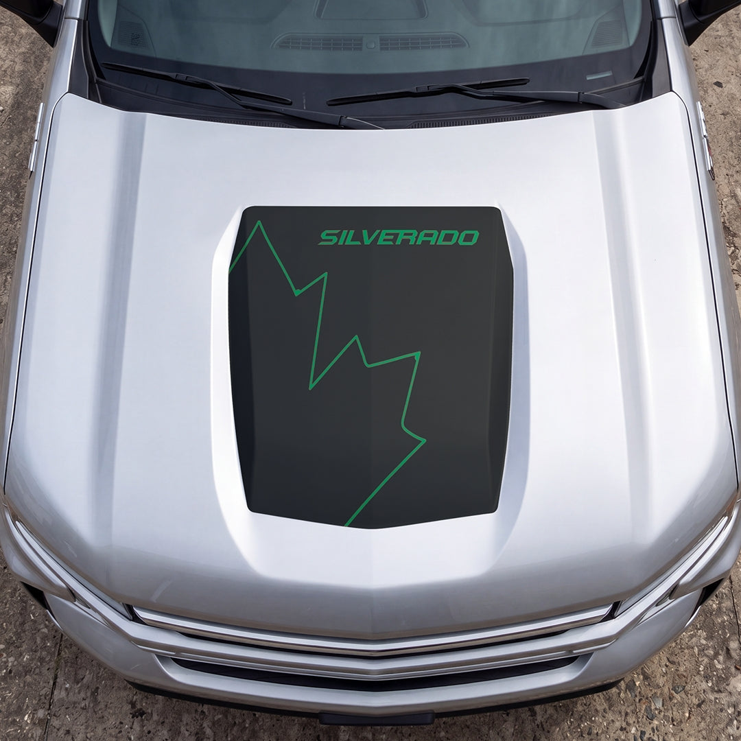 Hood Panel Decal/Sticker - Canada Full Maple Graphic Decal Graphic Kit - For Chevrolet Silverado 2019-2024 - Premium Vinyl