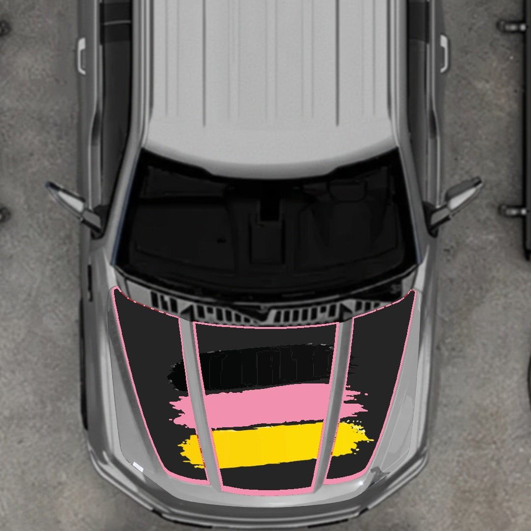 Hood Panel Decal/Sticker - Germany Flag - Border Graphic Kit - For Ford F-150 2020-2026 - Premium Vinyl