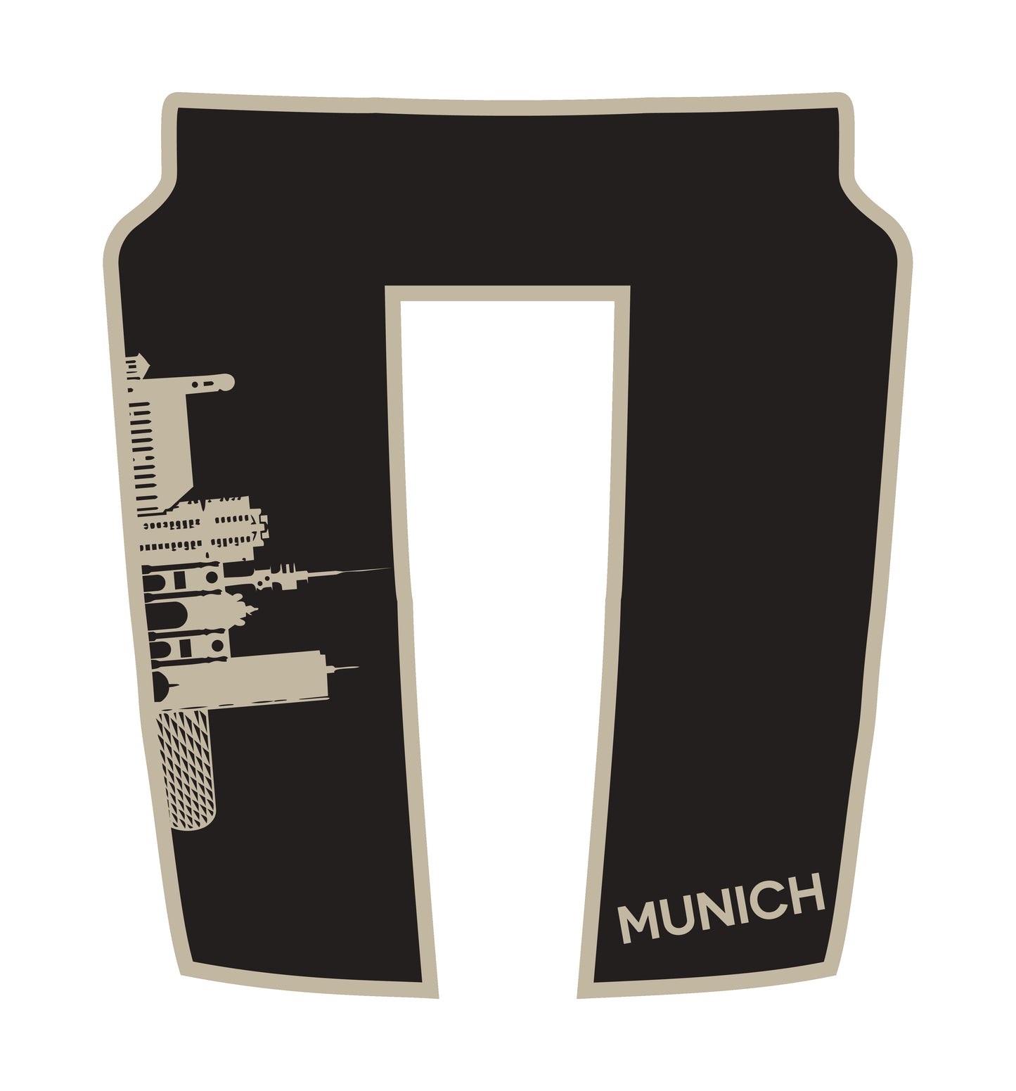 Performance Hood Panel Decal/Sticker - Munich Skyline - Border Graphic Kit - For Dodge RAM 1500 2019-2025 - Premium Vinyl