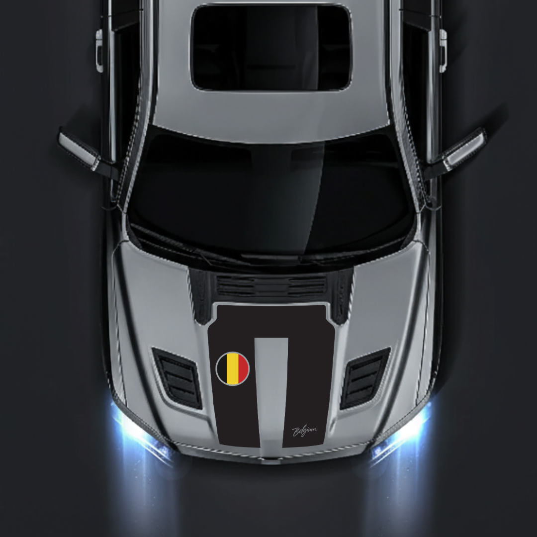 Performance Hood Panel Decal/Sticker - Belgium - Cut Graphic Kit - For Dodge RAM 1500 2019-2025 - Premium Vinyl