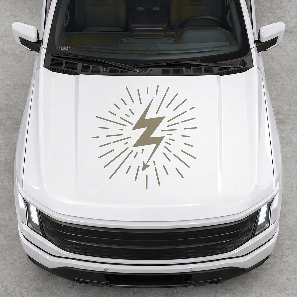Hood Panel Decal/Sticker - Cut Electric Splash Graphic Decal Graphic Kit - For FORD F-150 2015-2020 - Premium Vinyl