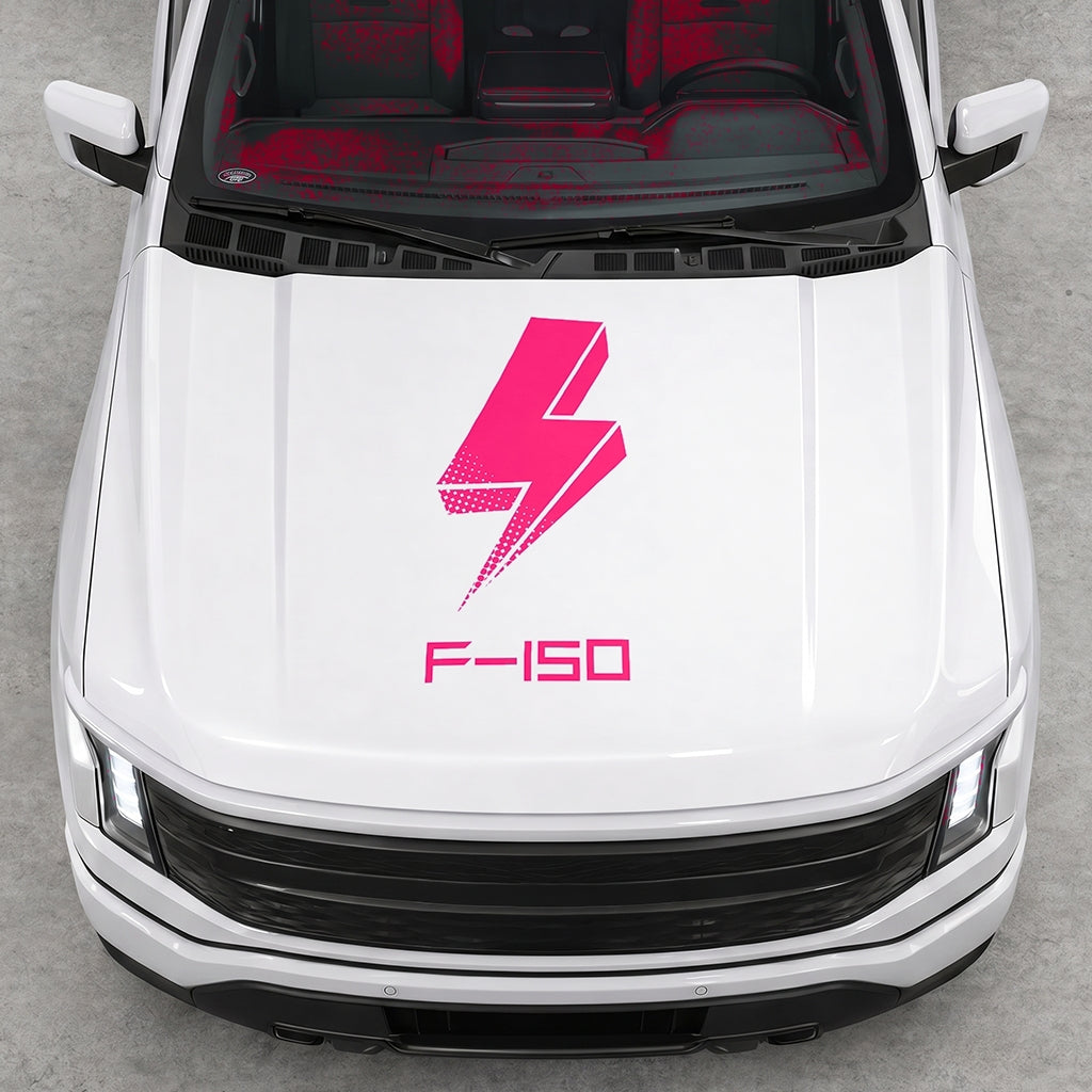 Hood Panel Decal/Sticker - Cut Bold Electric Graphic Decal Graphic Kit - For FORD F-150 2015-2020 - Premium Vinyl