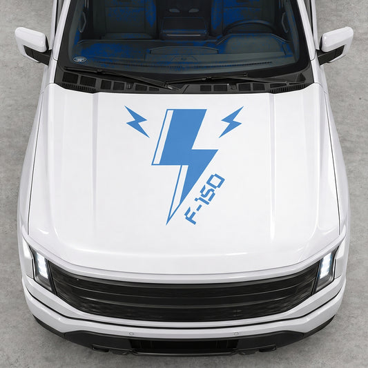 Hood Panel Decal/Sticker - Cut Triple Electric Graphic Decal Graphic Kit - For FORD F-150 2015-2020 - Premium Vinyl