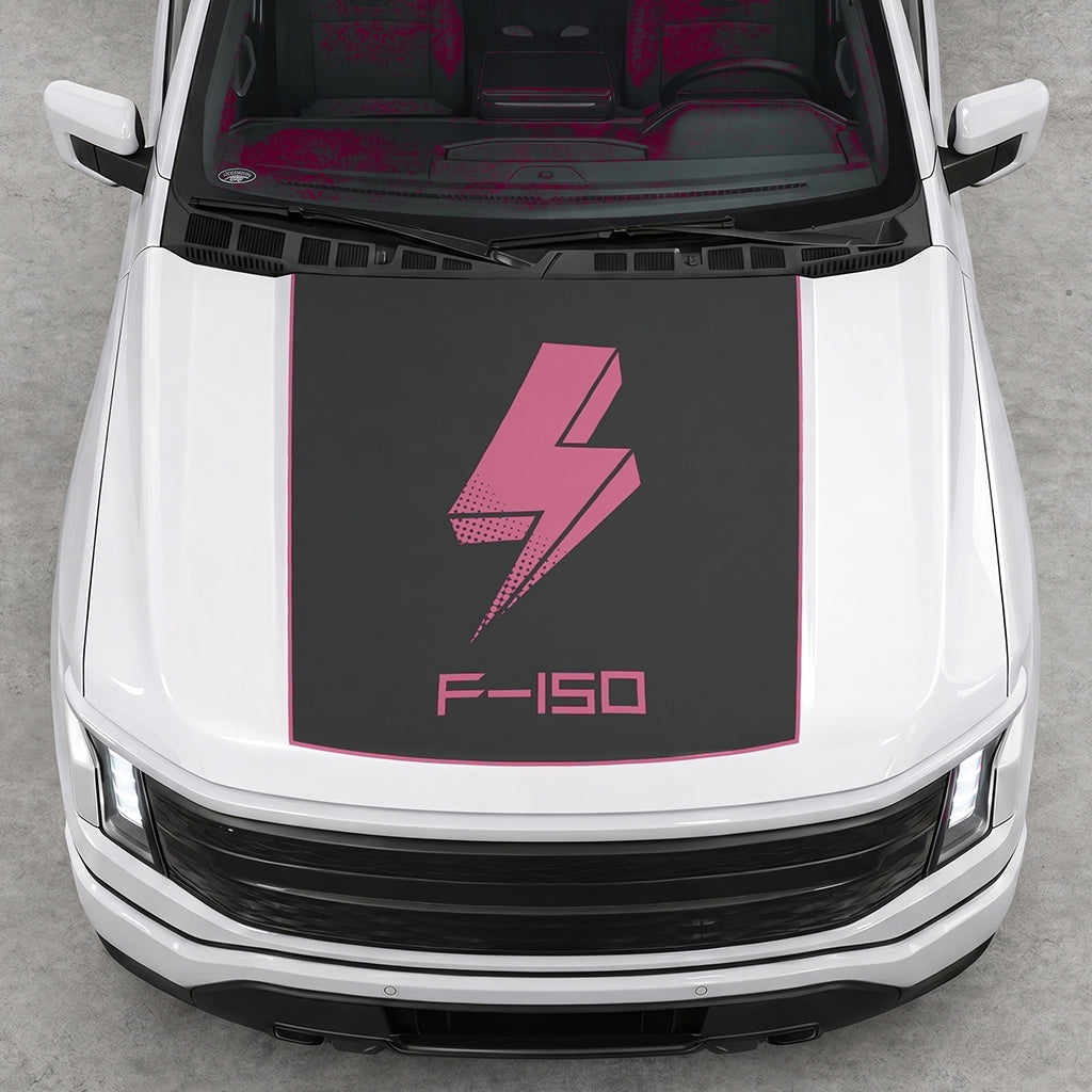 Hood Panel Decal/Sticker - Bold Electric Graphic Decal Graphic Kit - For FORD F-150 2015-2020 - Premium Vinyl