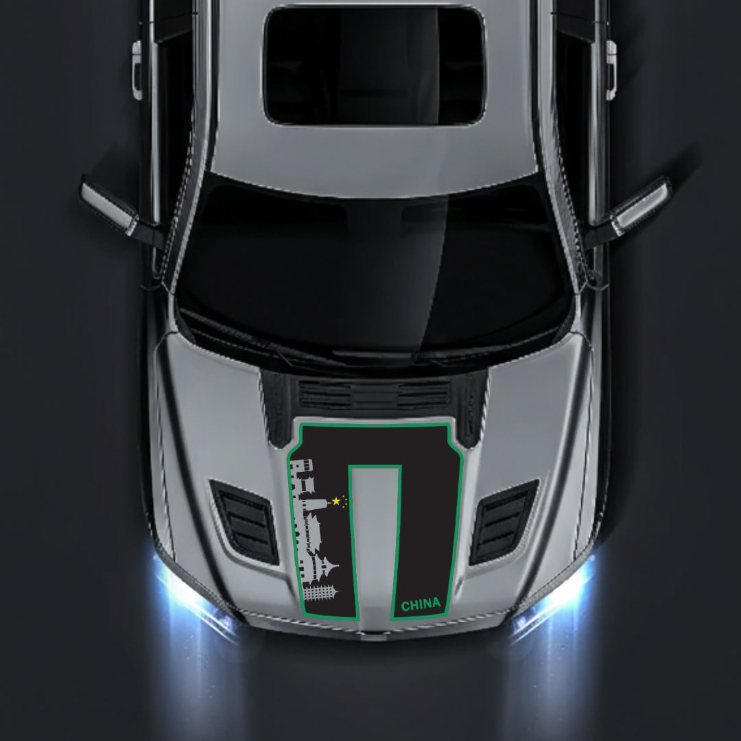 Hood Panel Decal/Sticker - China Skyline - Cut - Border Graphic Kit - For Dodge RAM 1500 2019-2025 - Premium Vinyl